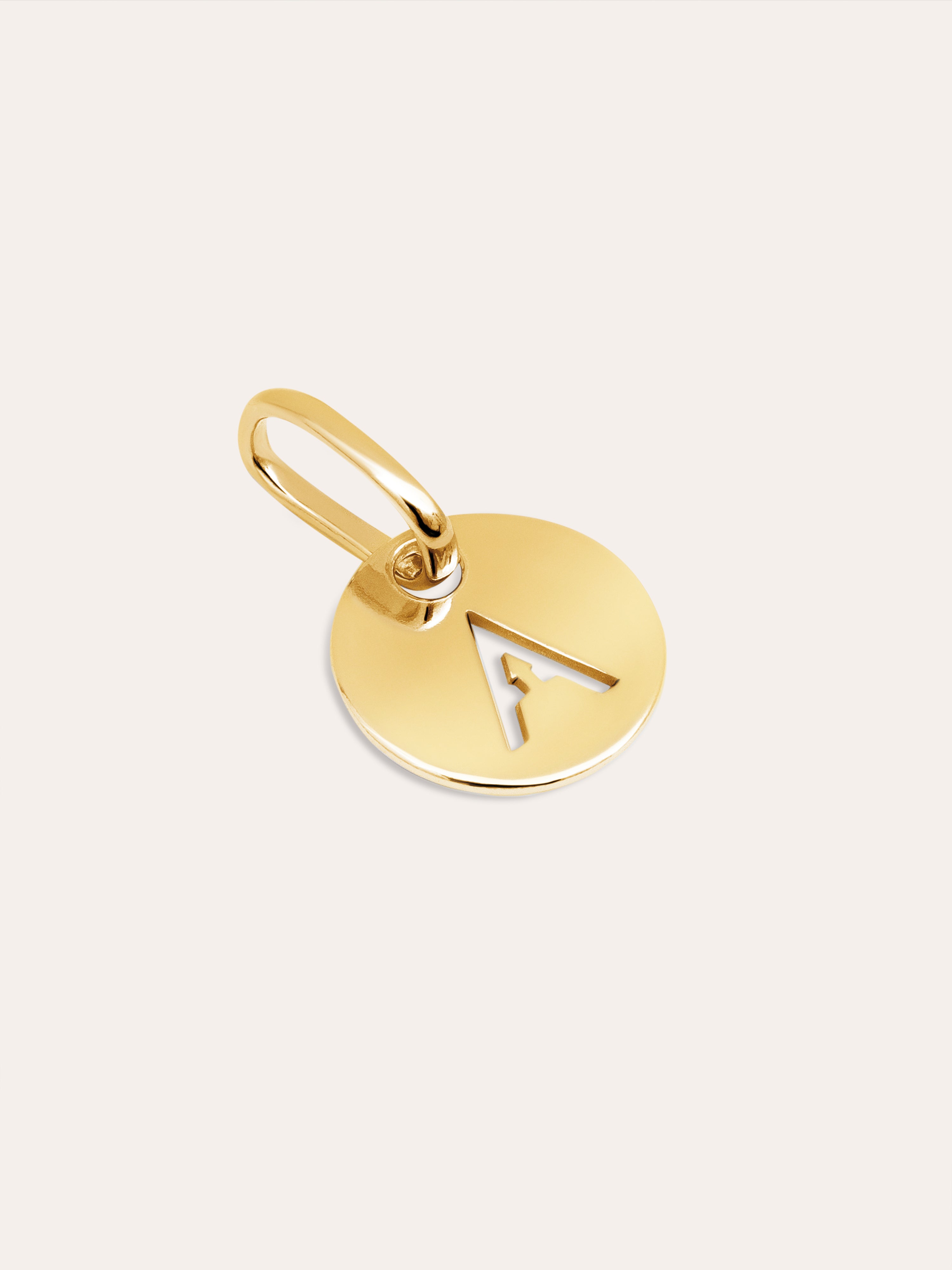 Mini Medallion Letter Plata Baño Oro