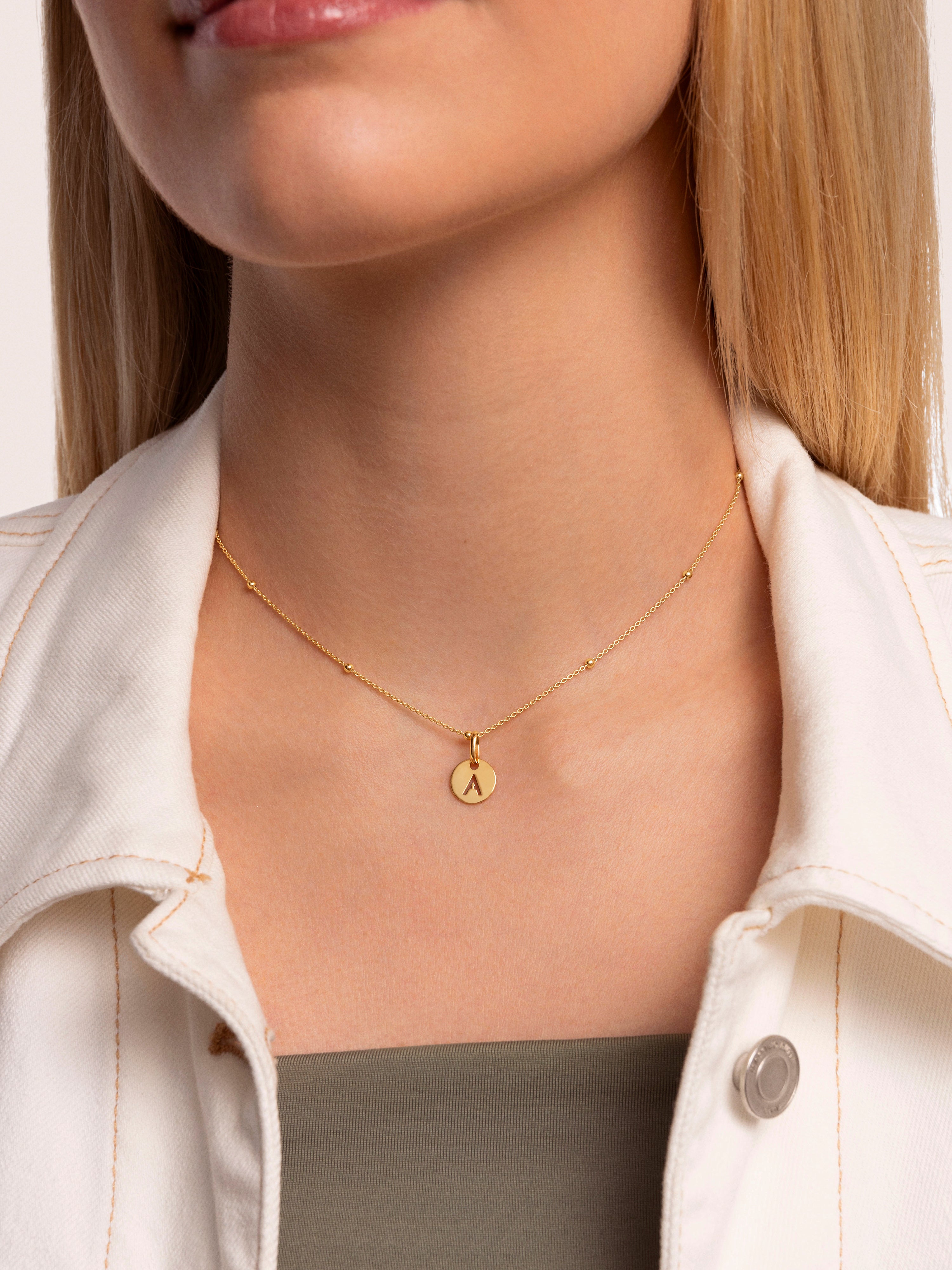 Collar Dots Plata Baño Oro