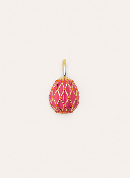 Charm Easter Egg Pink Baño Oro