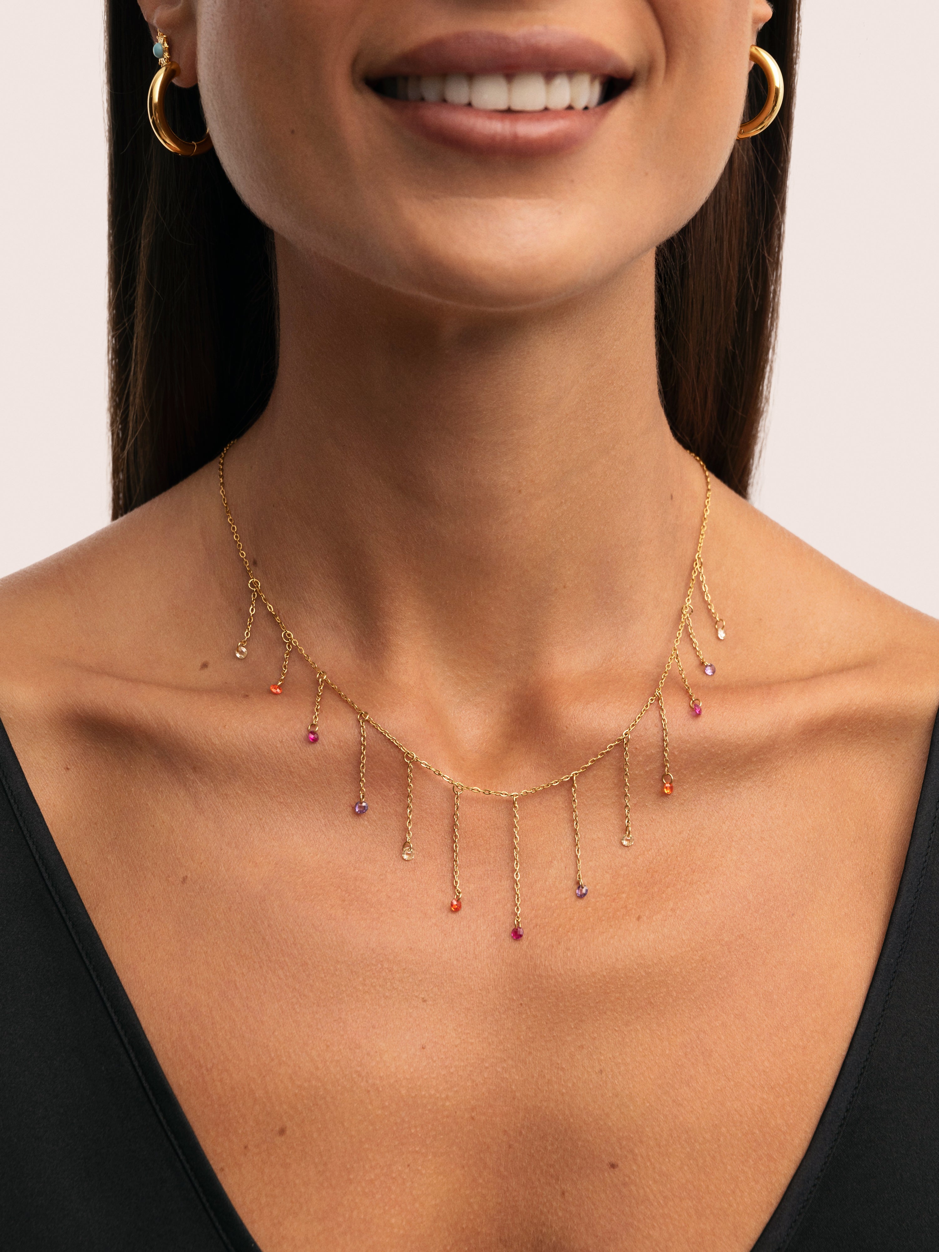 Collar Clea Colors Acero Baño Oro