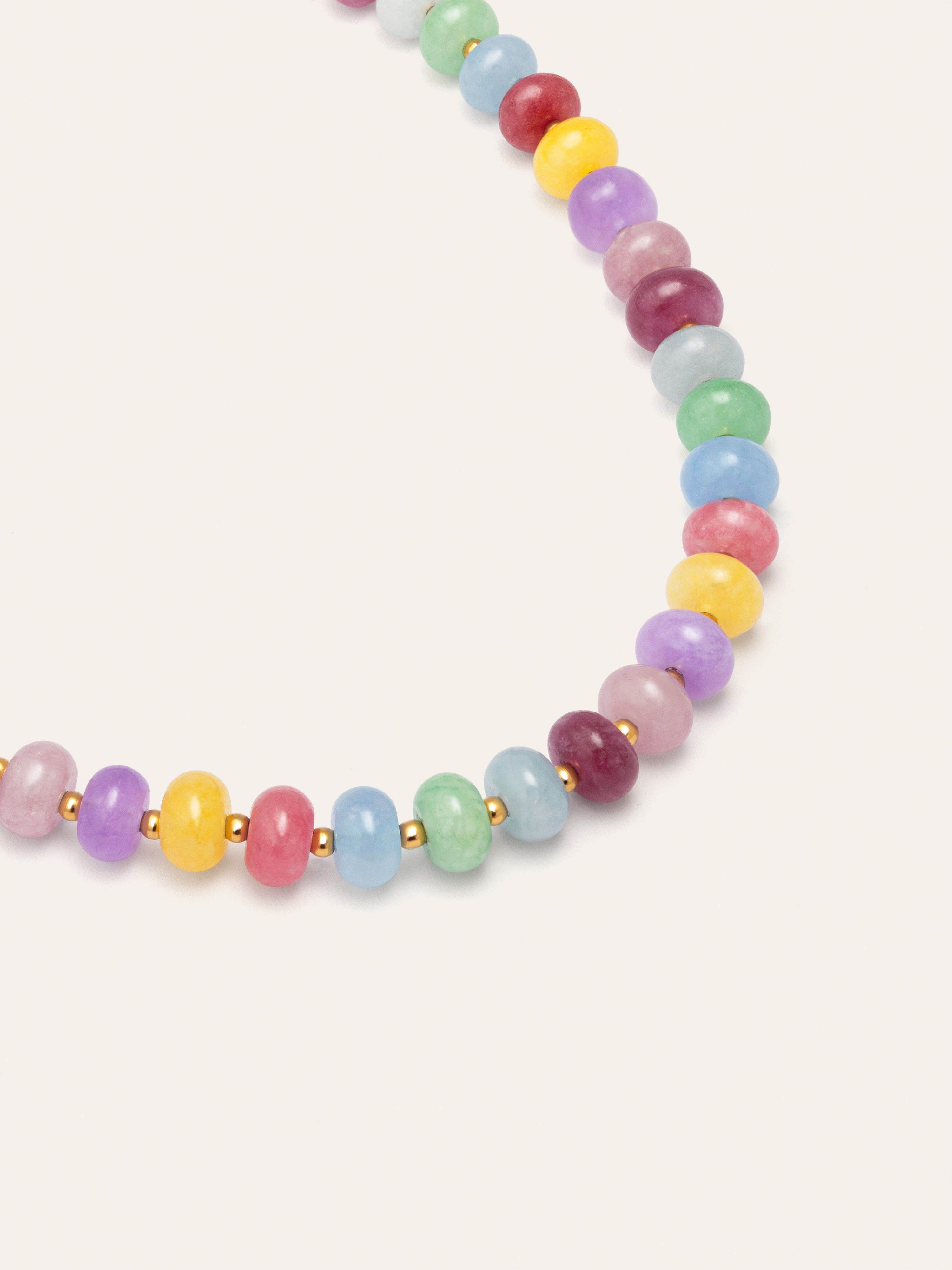 Collar Color Stones Acero Baño Oro