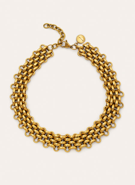 Choker Galea Acero Baño Oro