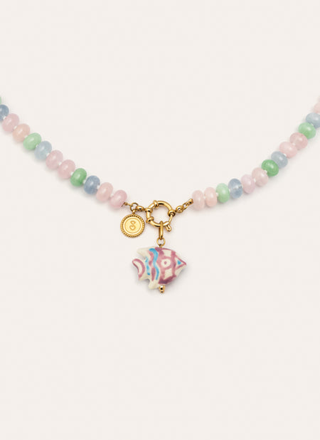 Collar Nemo Stones Acero Baño Oro