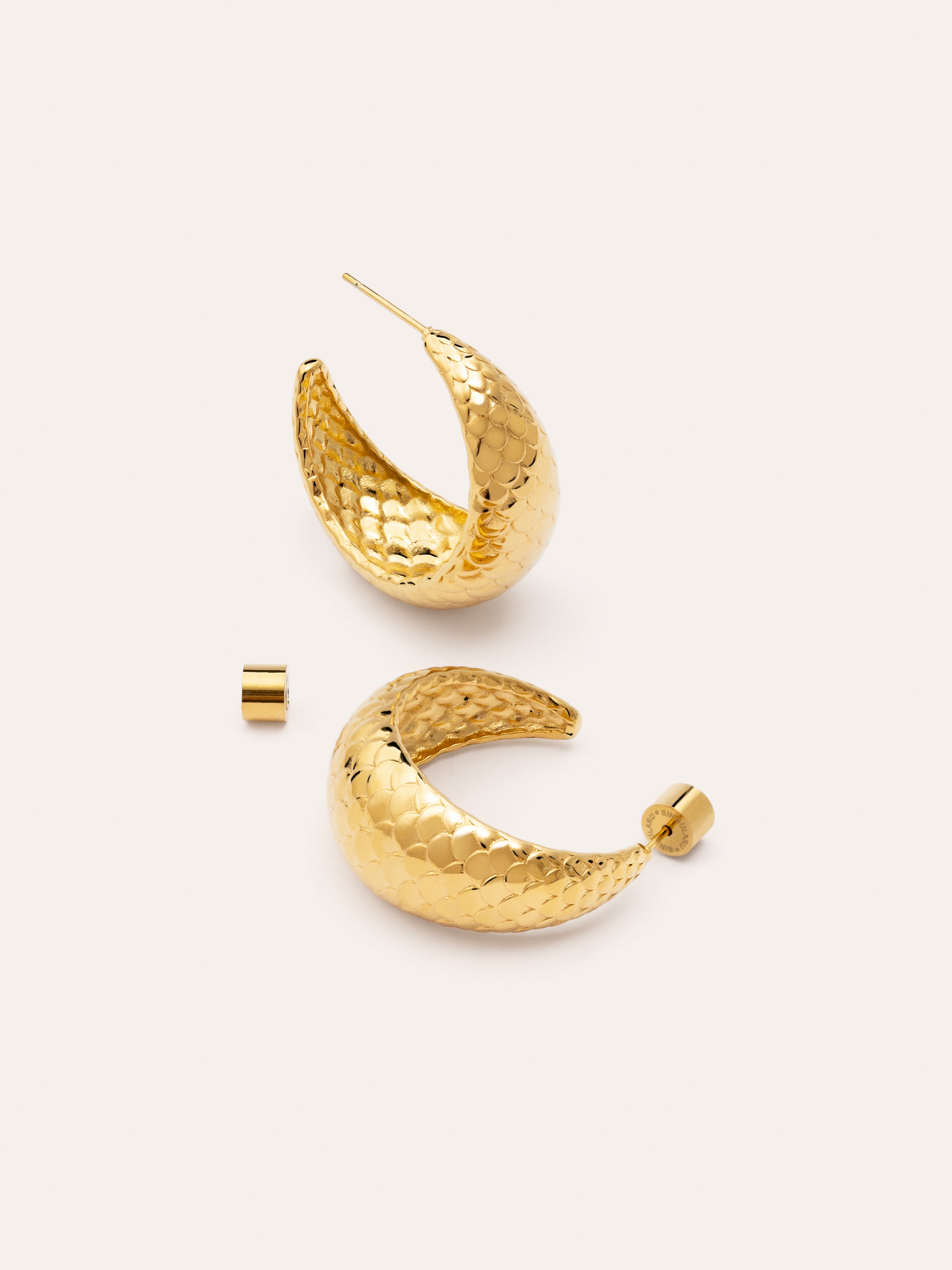 Pendientes Aro Mermaid Acero Baño Oro