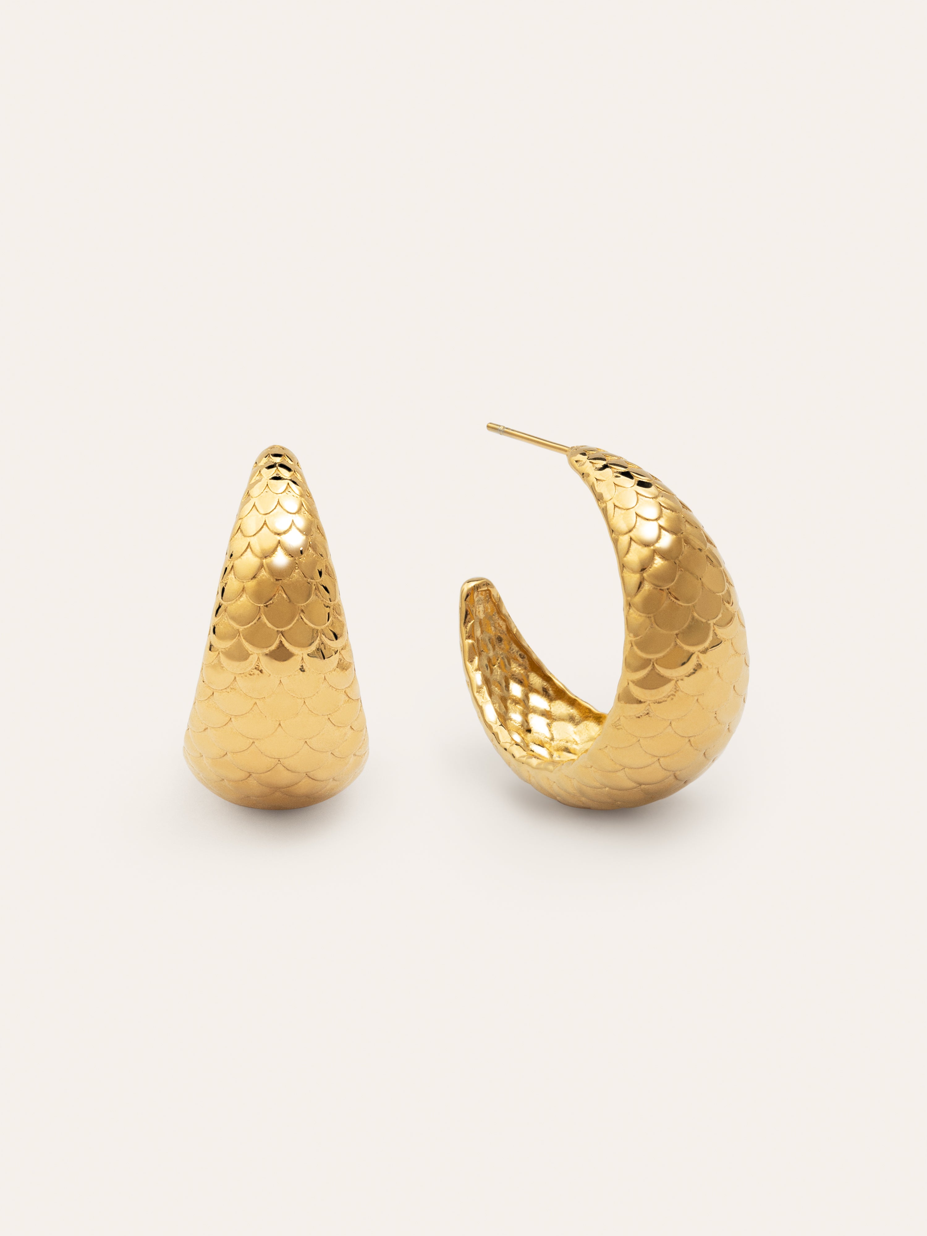 Pendientes Aro Mermaid Acero Baño Oro