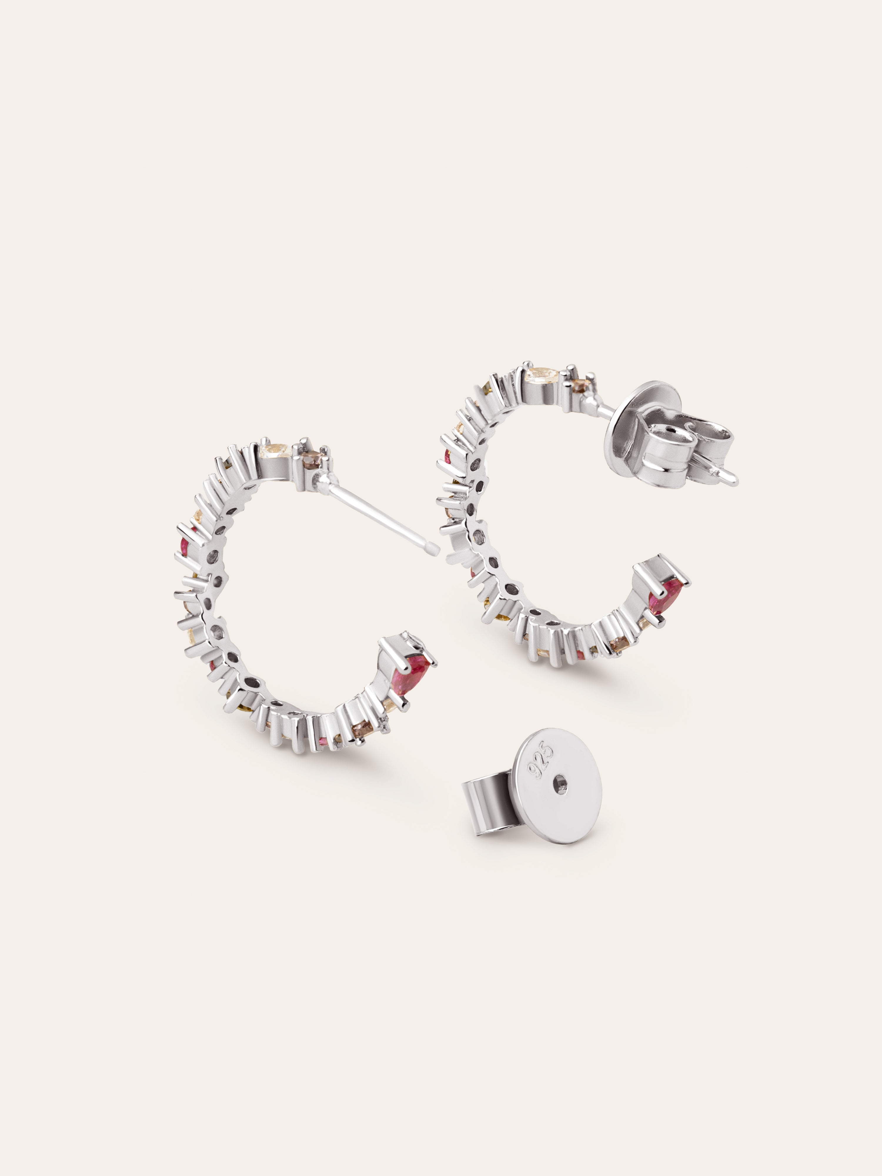 Pendientes Aro Estellar Colors Plata