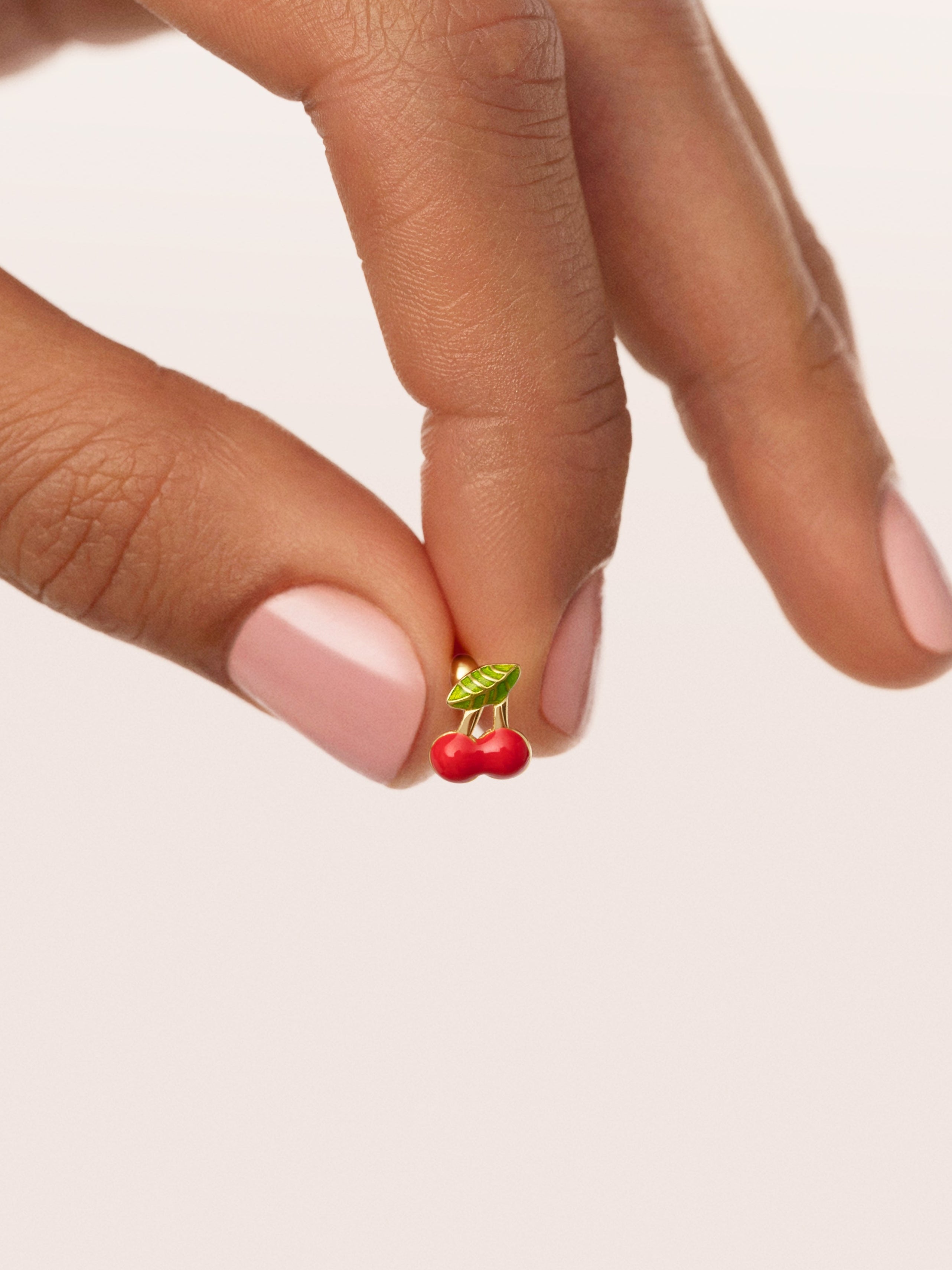 Pendiente Suelto Mini Cereza Plata Baño Oro