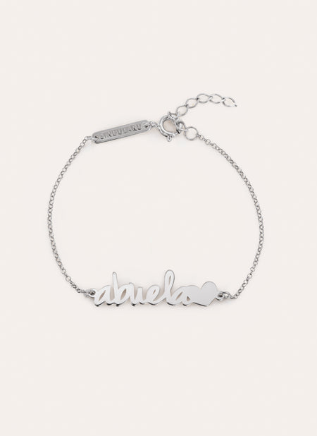 Pulsera Abuela Heart Plata