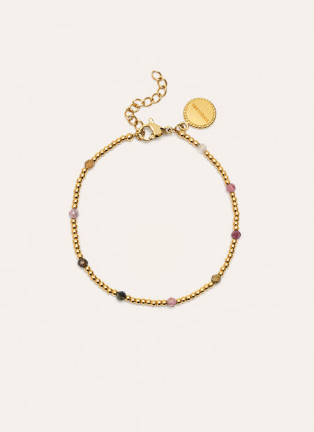 Pulsera Tourmaline Dream Acero Baño Oro