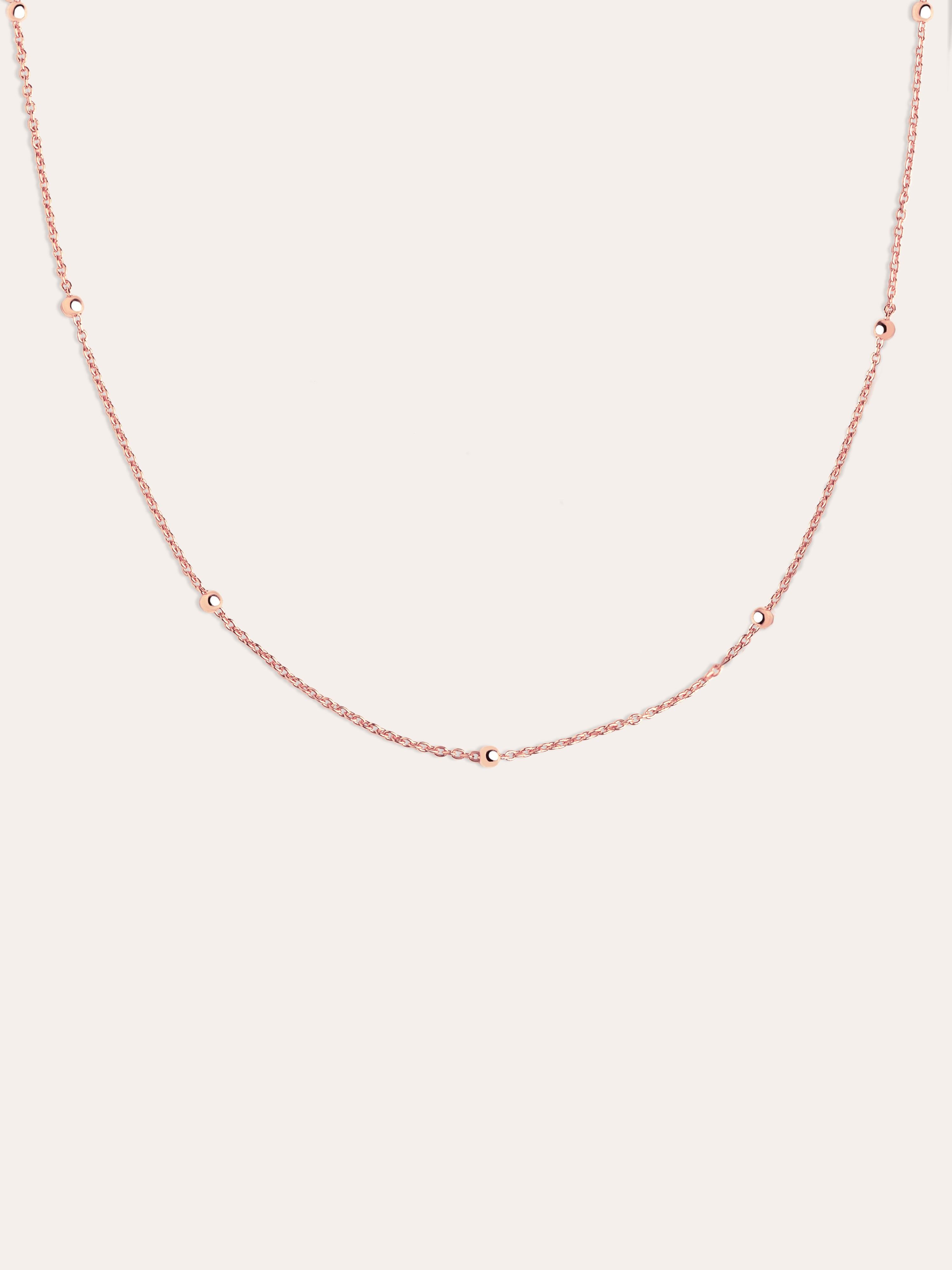 Collar Dots Plata Baño Oro Rosa
