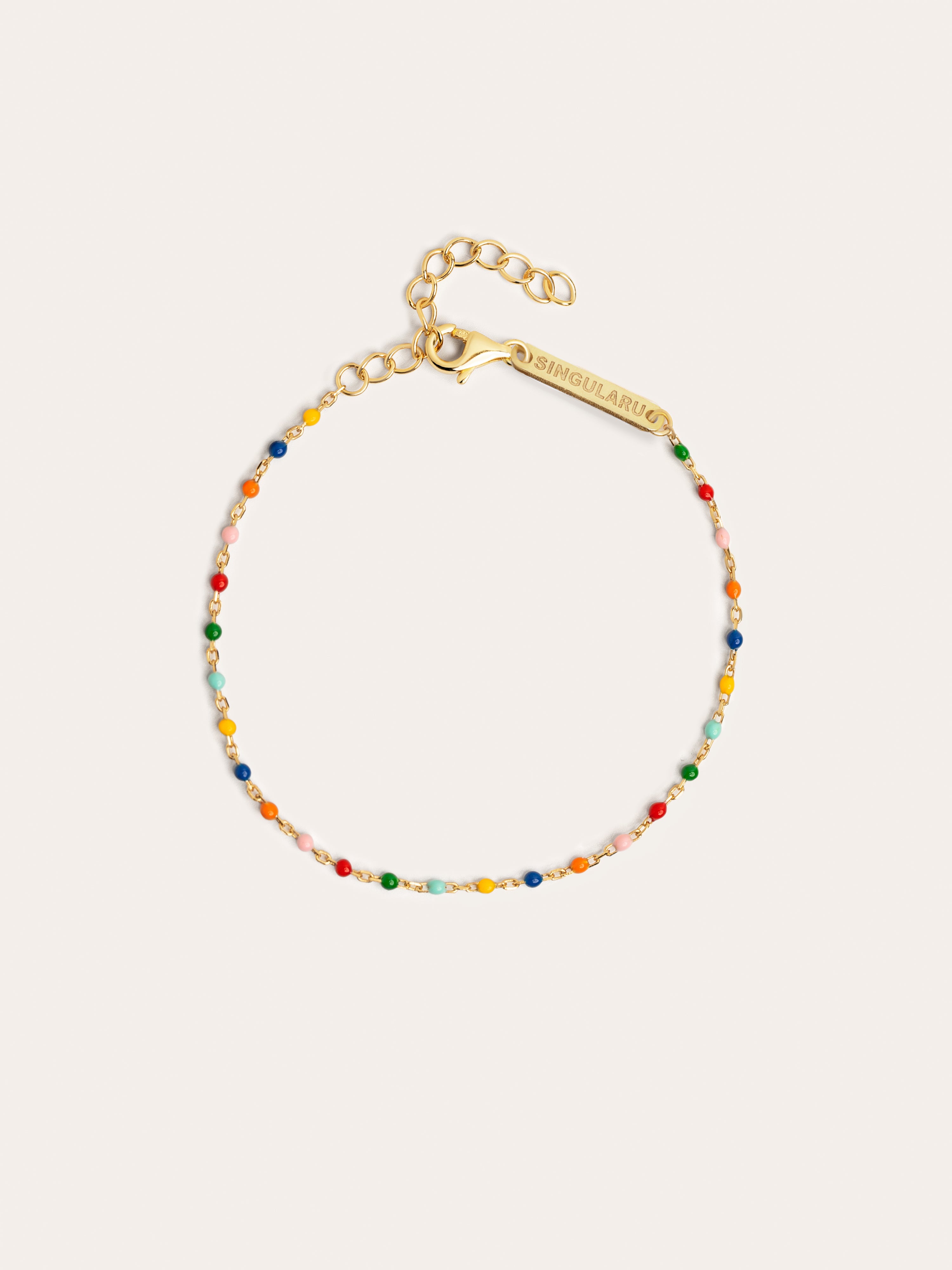 Pulsera Dots Colors Enamel Oro