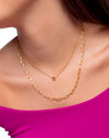 Collar Personalizado Single Letter Plata Baño Oro