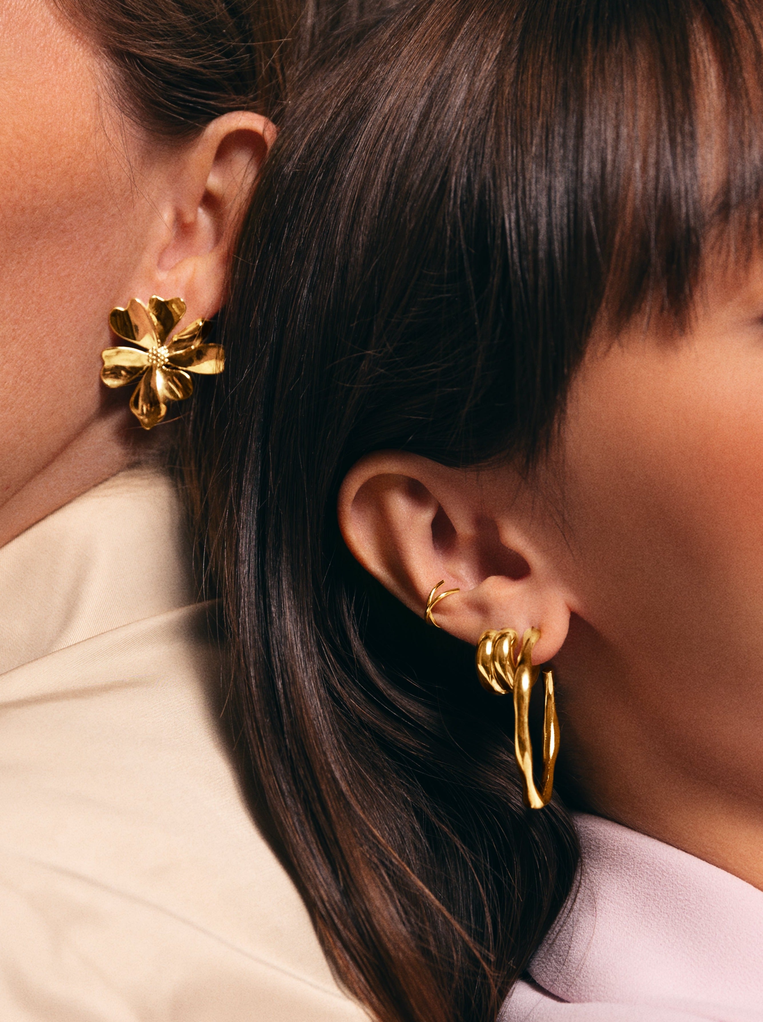 Flower Spring Gold Earrings