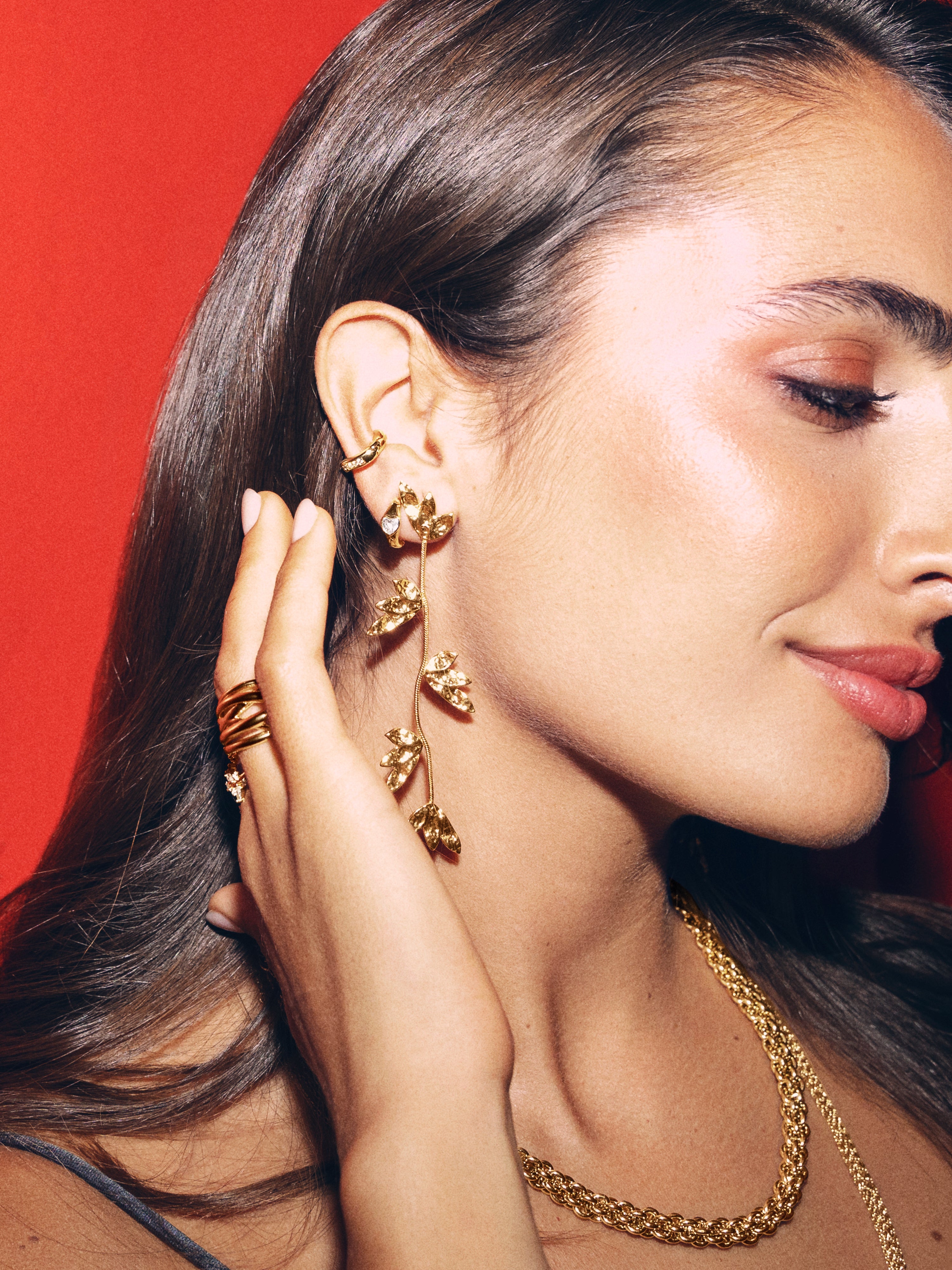 Florenda Stainless Steel Gold Earrings 