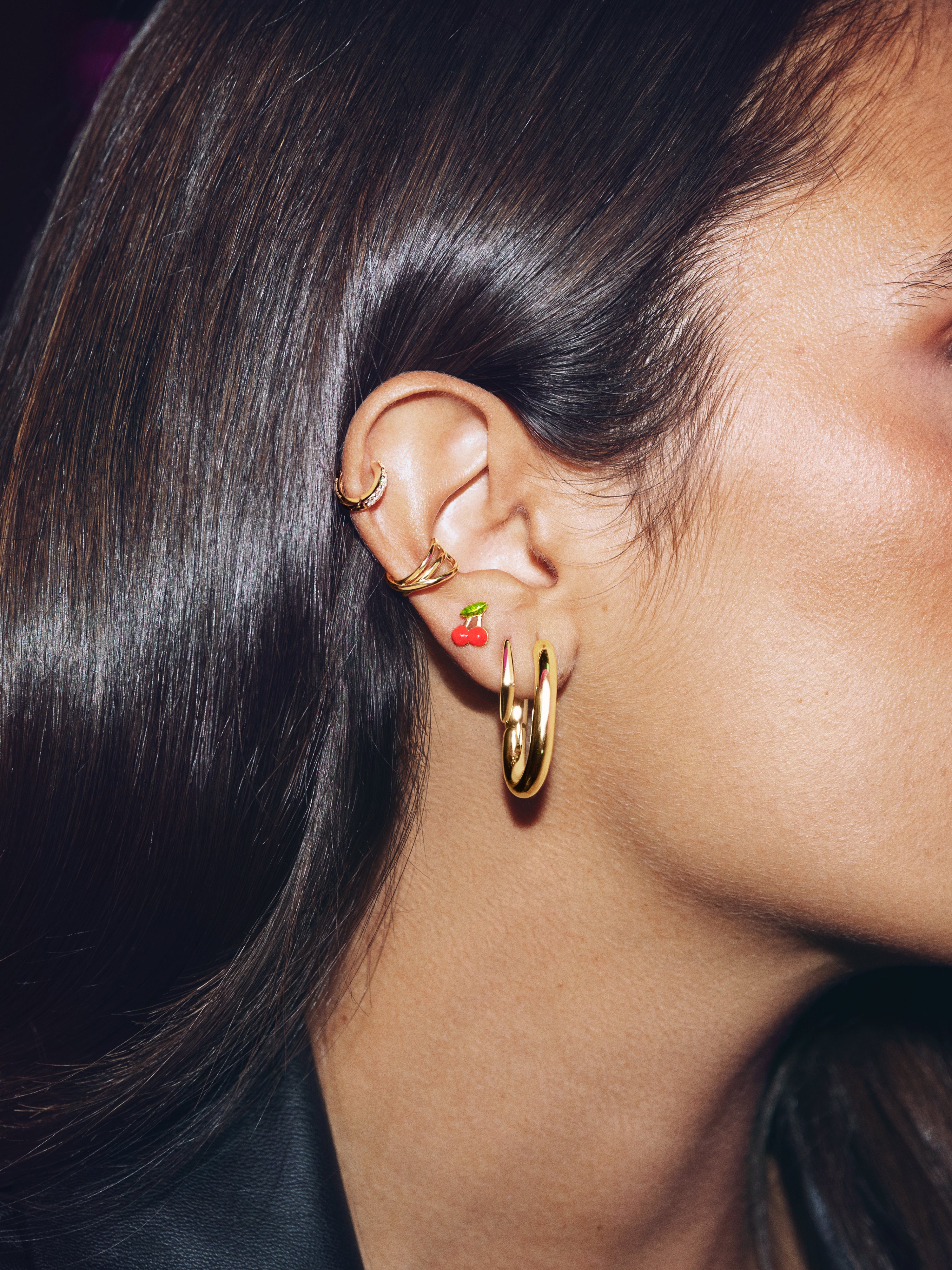 Bolero Stainless Steel Hoop Gold Earrings