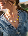 Collar Long Margarita Acero Baño Oro