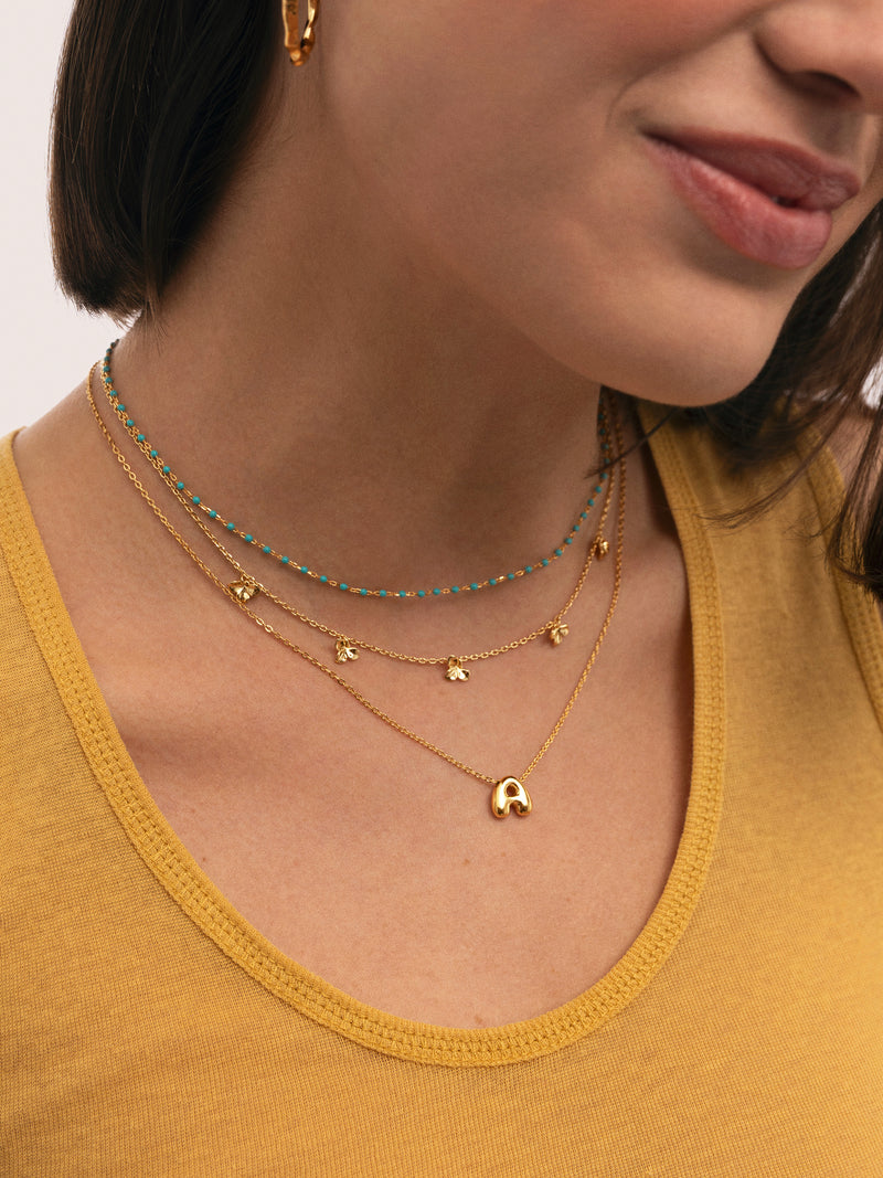Personalisierte Halskette Hailey Buchstabe Edelstahl mit Goldbeschichtung