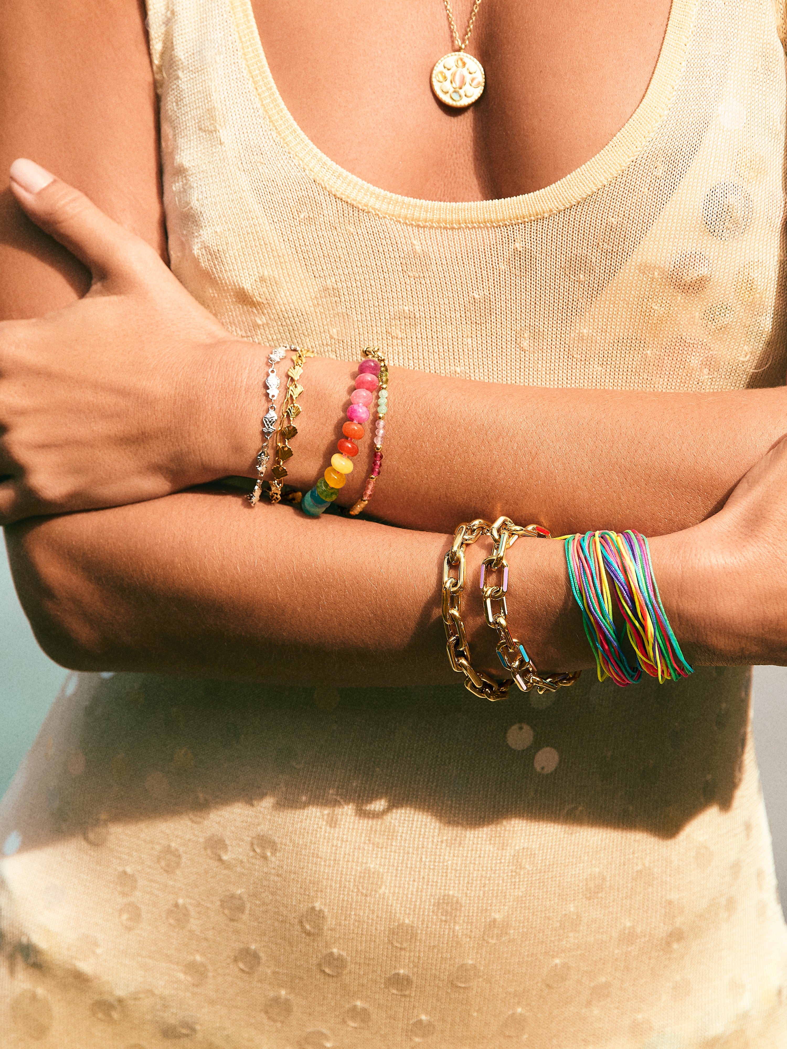 Shells Armband, Edelstahl vergoldet