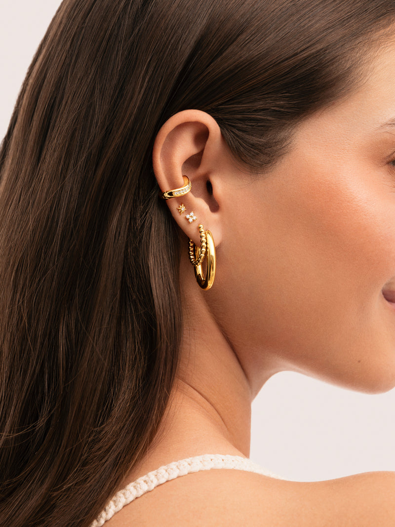 Pendiente Suelto Ear Cuff Hailey Baño Oro