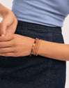 Bracelet Cléopâtre Rose Acier Plaqué Or