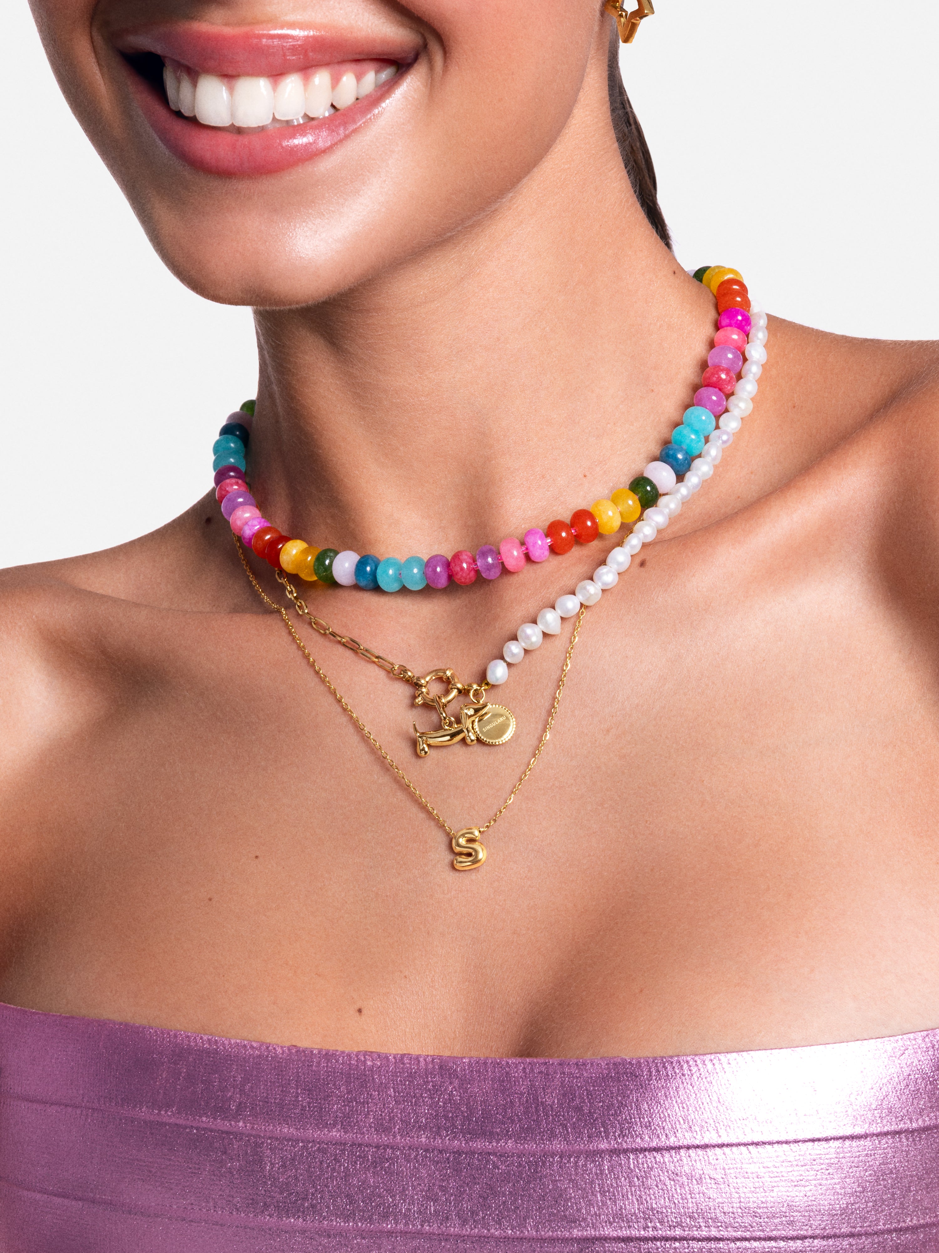 Collier Personnalisé Hailey Letter Acier Plaqué Or