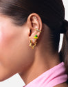 Boucle d'oreille seule Créole Cléo M Couleurs Plaqué Or