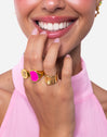 Bague Personnalisée Signet Letter Colors Plaqué Or