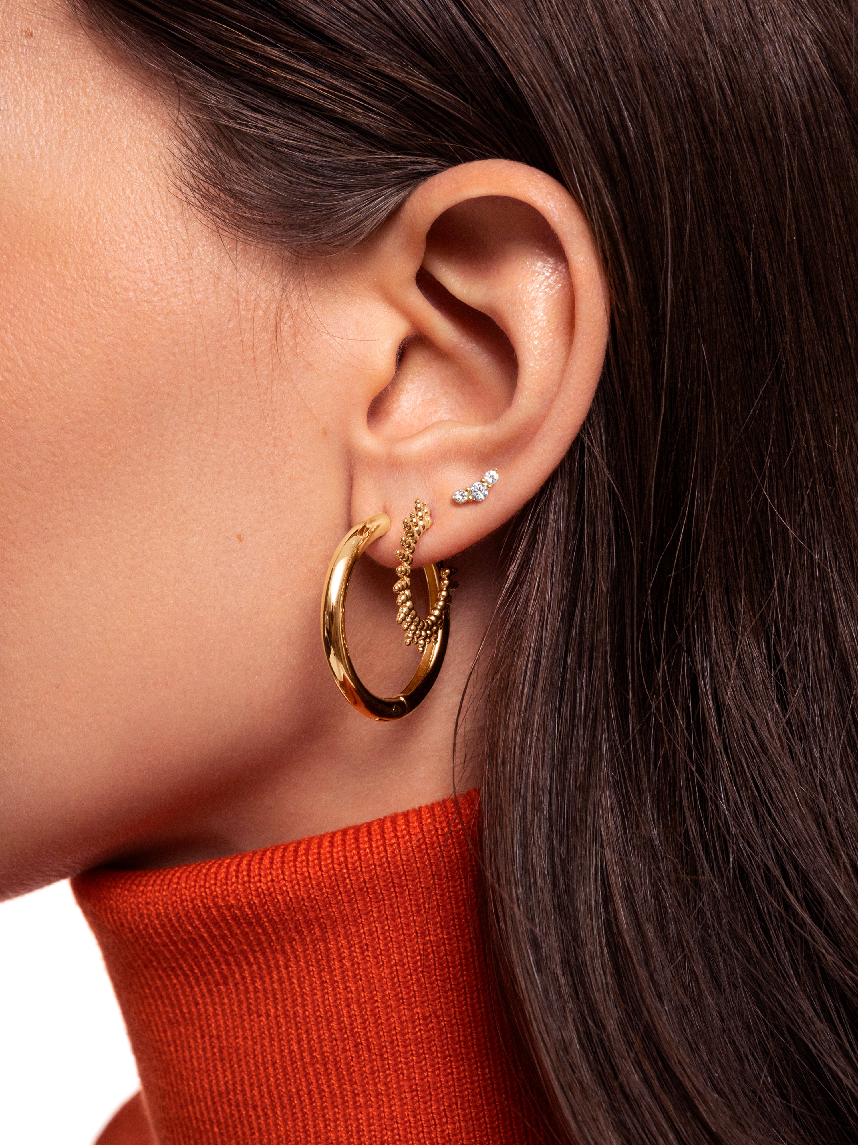 Carmen L Gold Hoop Earrings