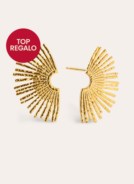 Pendientes Sunbeam Acero Baño Oro