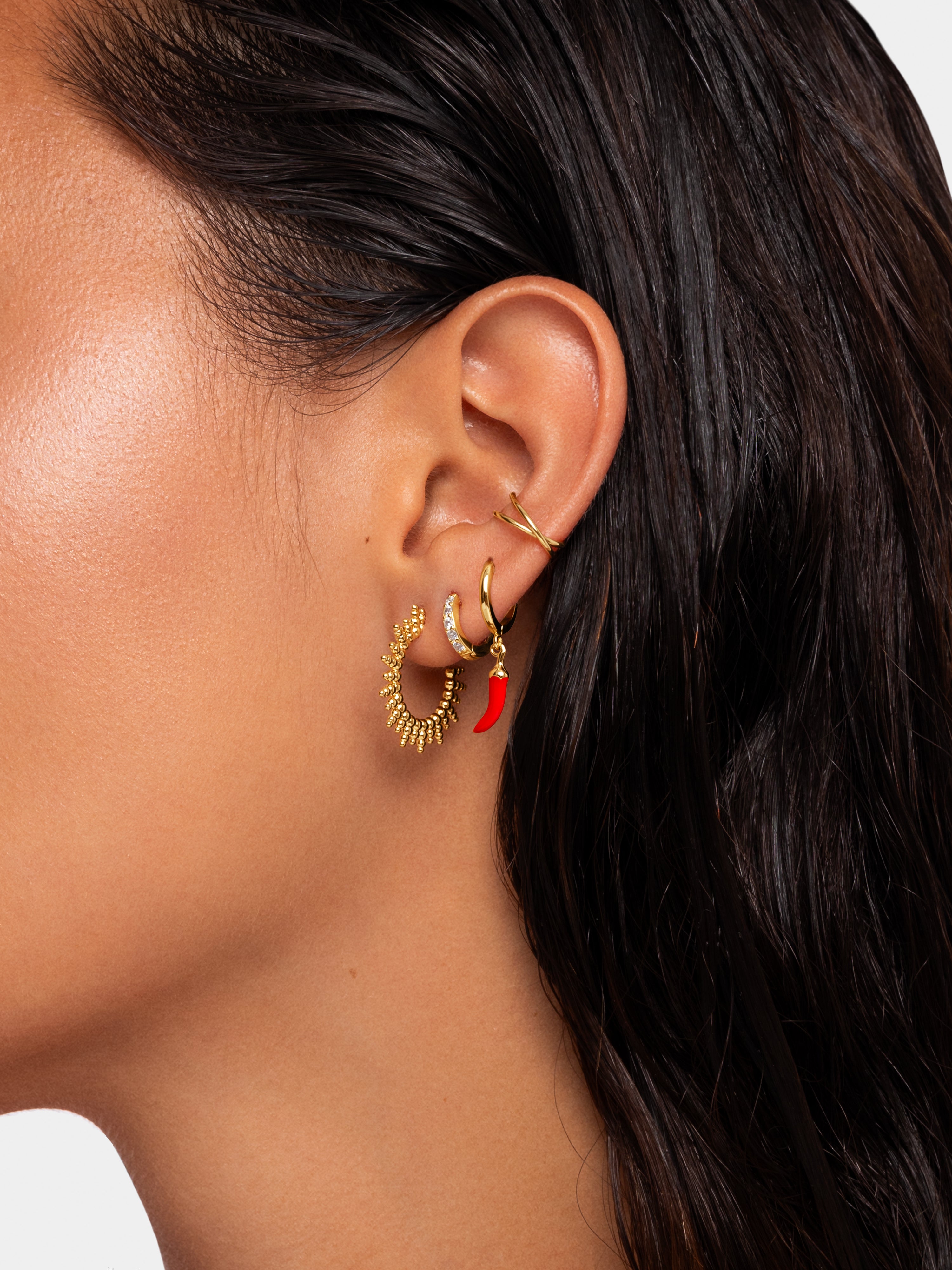 Cleo M Gold Hoop Single Earring