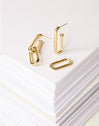 Pipe Gold Hoop Earrings 