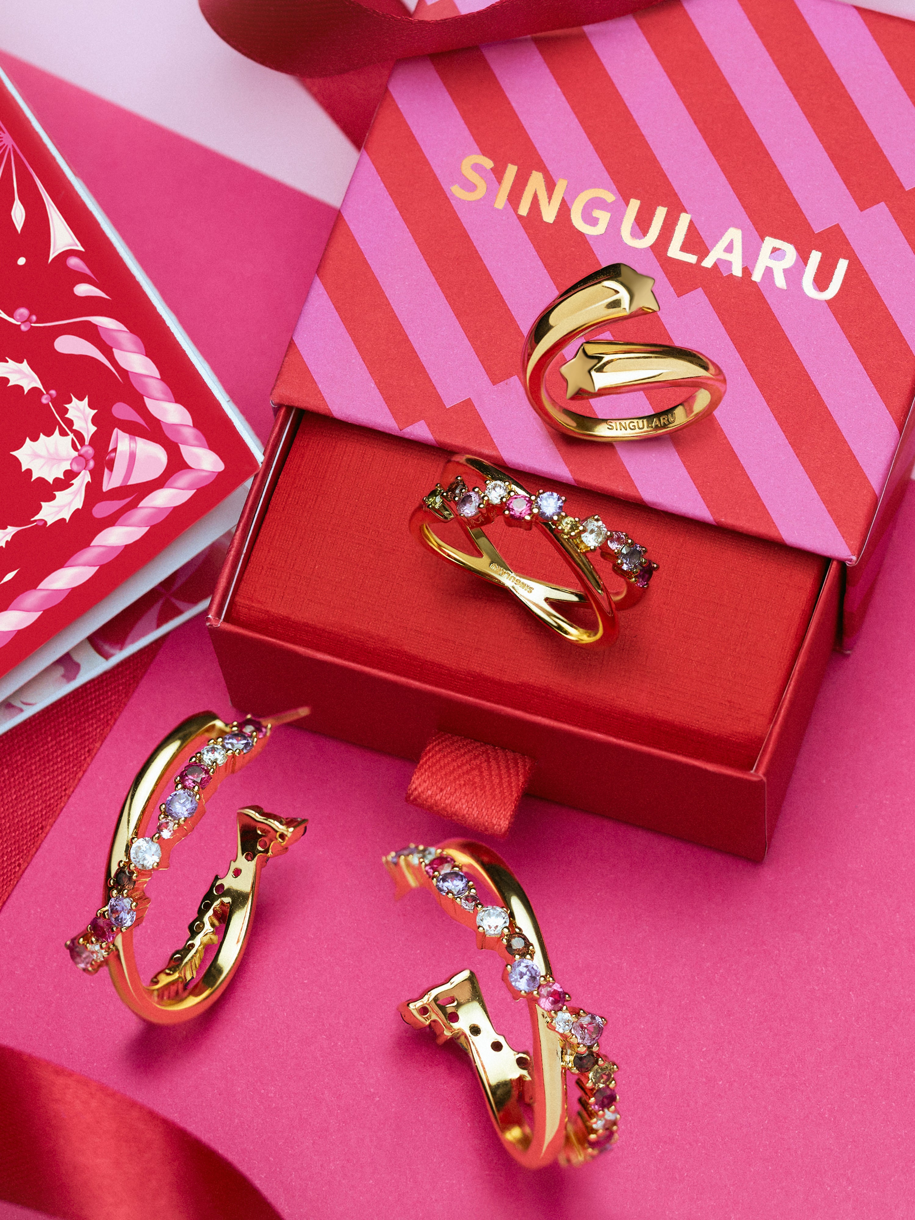 Abbaccio Stars Stainless Steel Gold Ring