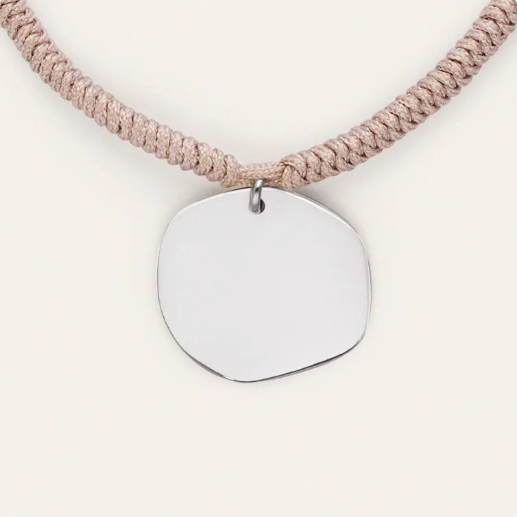 Bracciale Personalizzato Medaglione Organic Rosa Acciaio