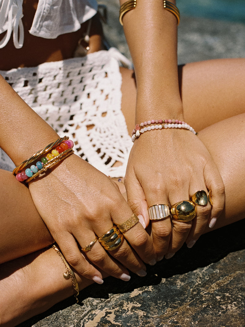 Bloom Stones Armband Edelstahl, vergoldet