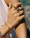 Brazalete Organic River Acero Baño Oro
