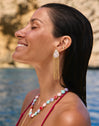 Boucles d'oreilles Nacre Cascade Acier Plaqué Or