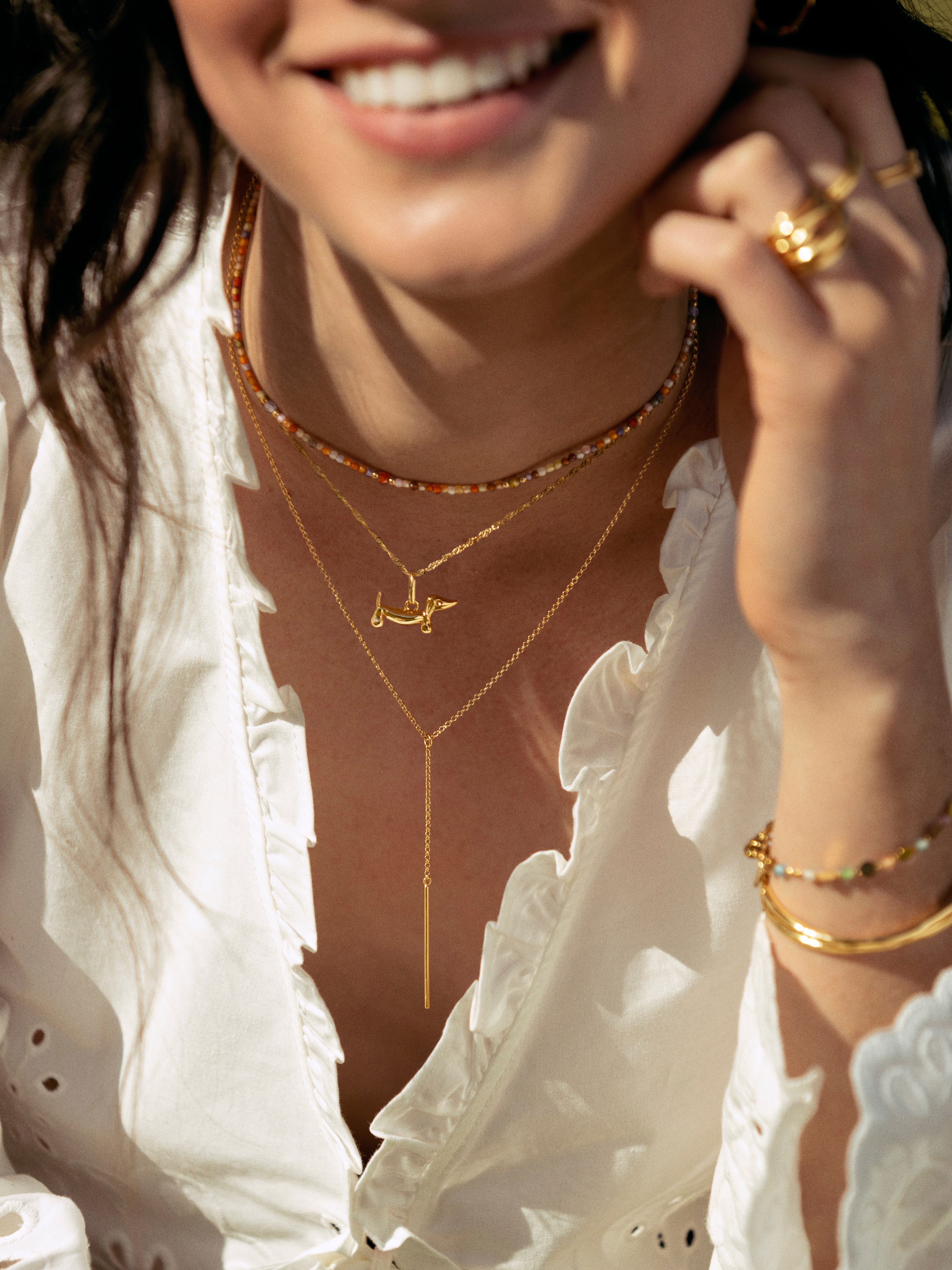 Collar Crystal Summer Acero Baño Oro