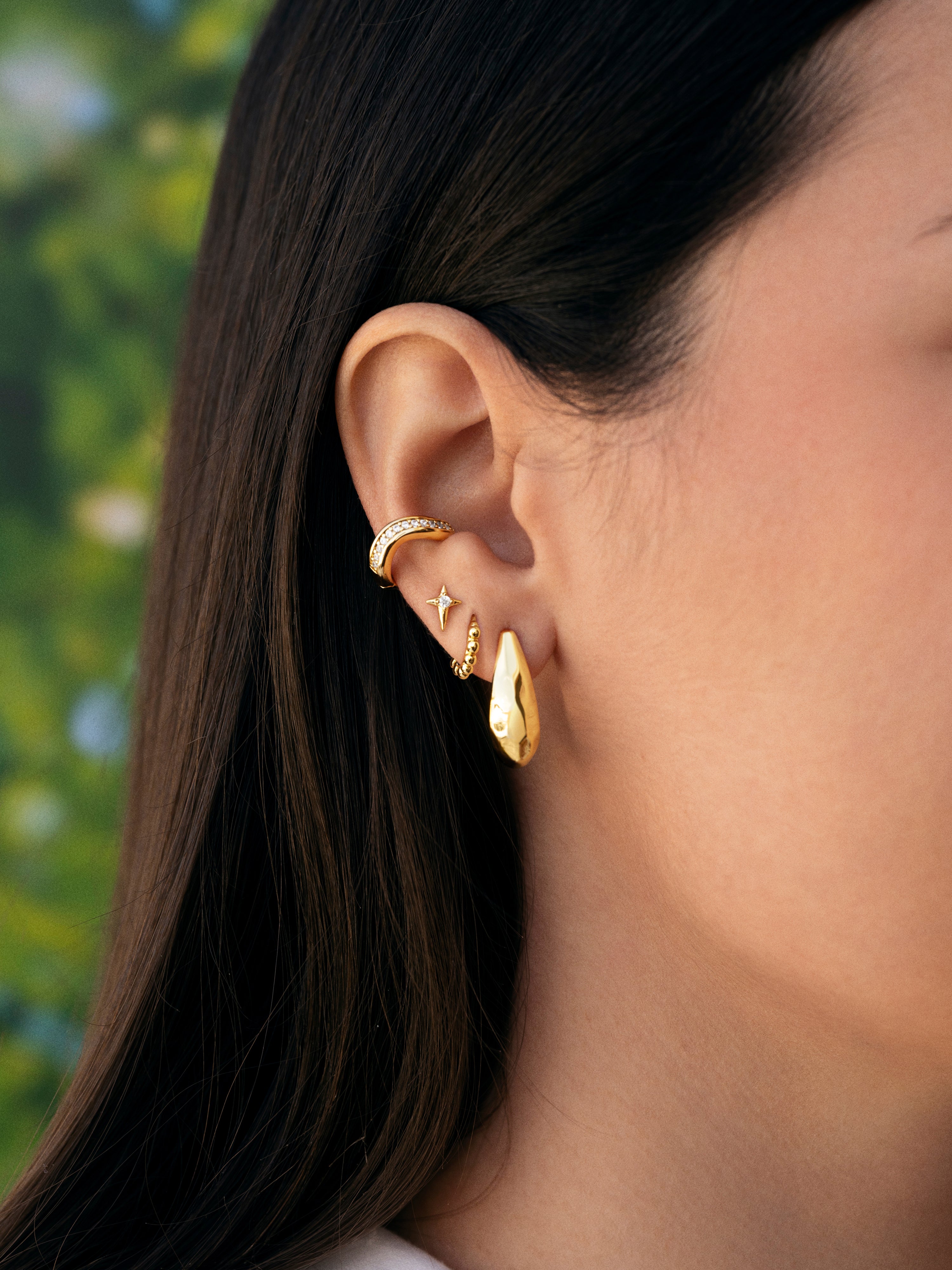 Pendientes Aro Espresso Baño Oro