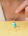 Charm Easter Egg Blue Baño Oro