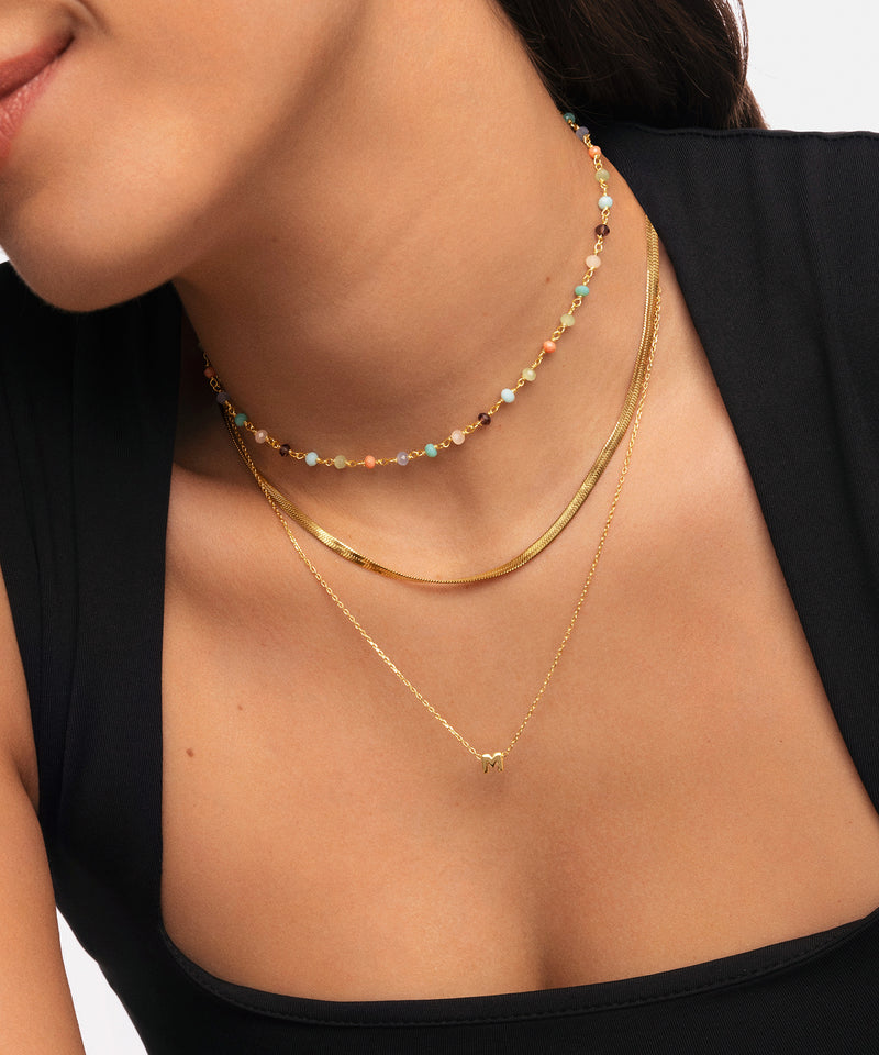 Ketting Crystals Colors Zilver Goud Verguld