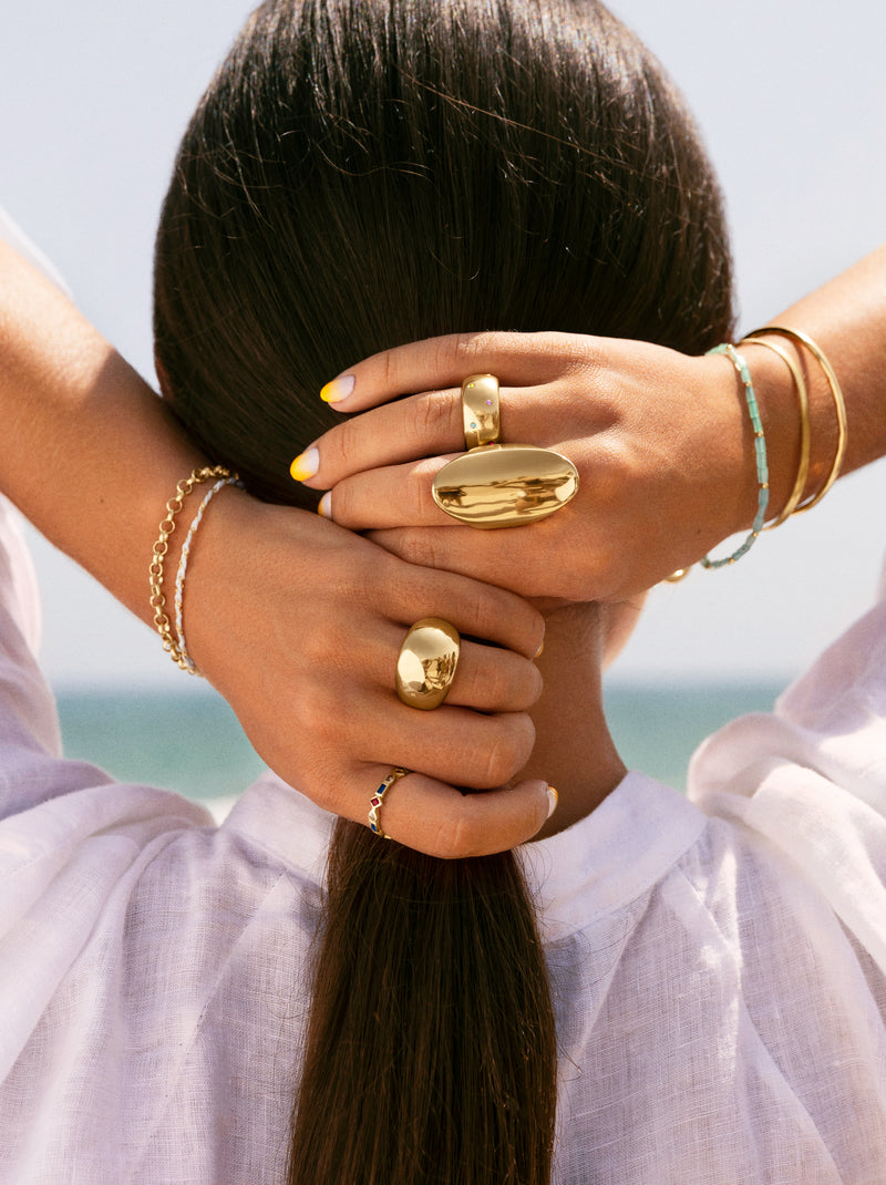 Curve Rainbow Ring, vergoldet