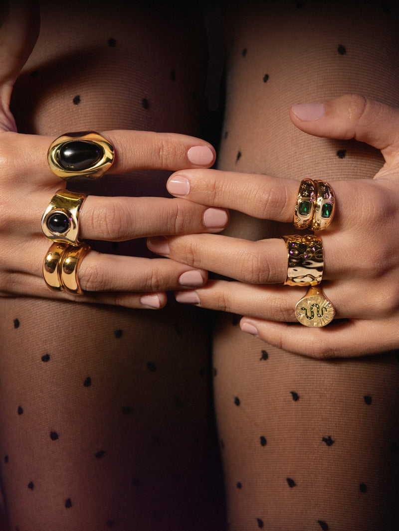 Mystic Schlange Ring, vergoldet