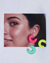 Pendientes Aro Gummy Fucsia Acero