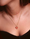 Collar Heart Reversed Enamel Acero Baño Oro