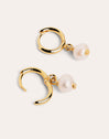 Pearl Gold Hoop Earrings