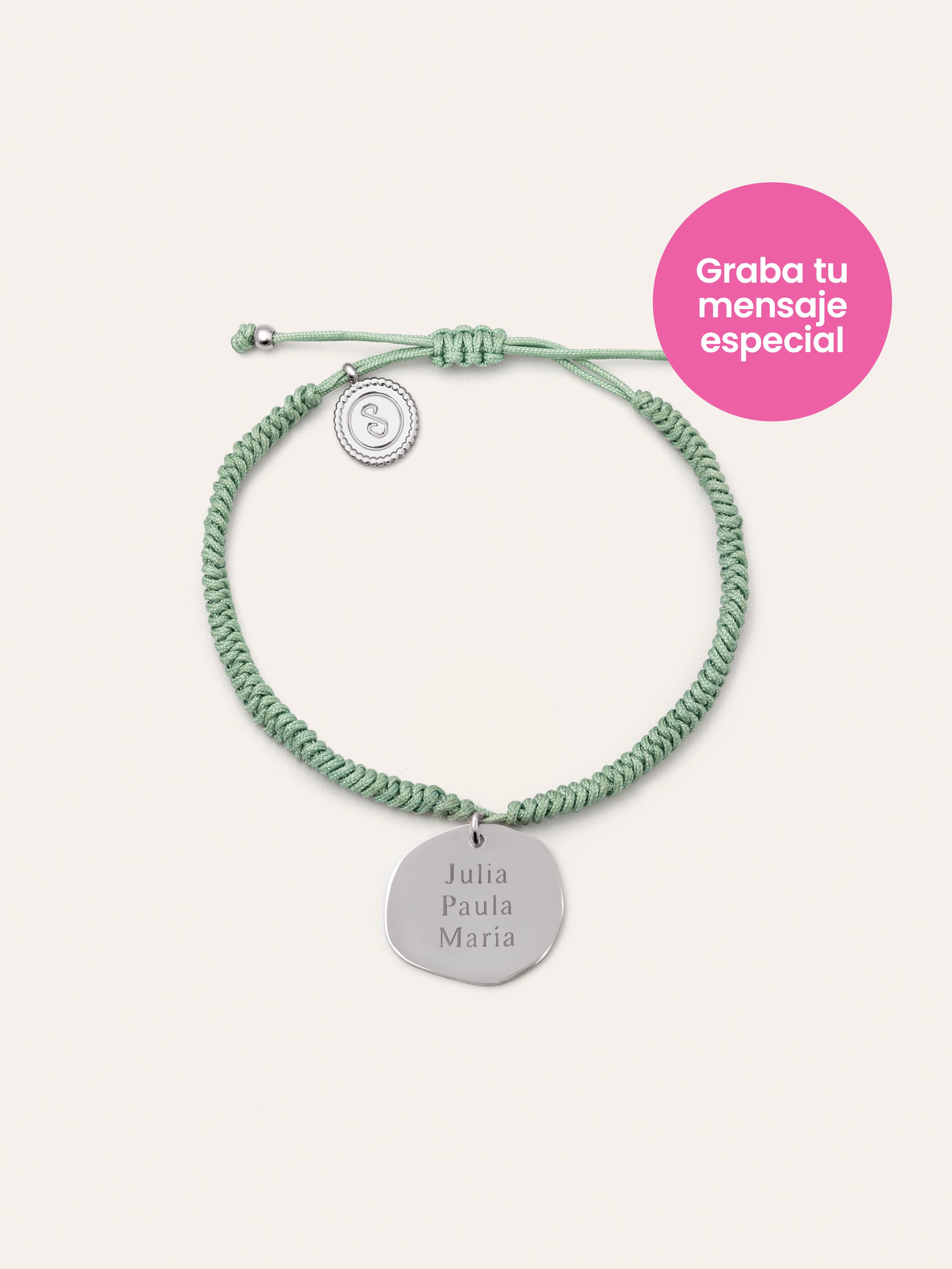 Medallion Armband Grün, personalisierbar, Edelstahl