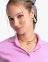 Collar Medallion Butterfly Rose Baño Oro