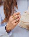 Anillo Bibiana Acero Baño Oro