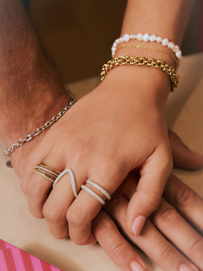 Doppelring Scarlett mit 18kt Goldbeschichtung
