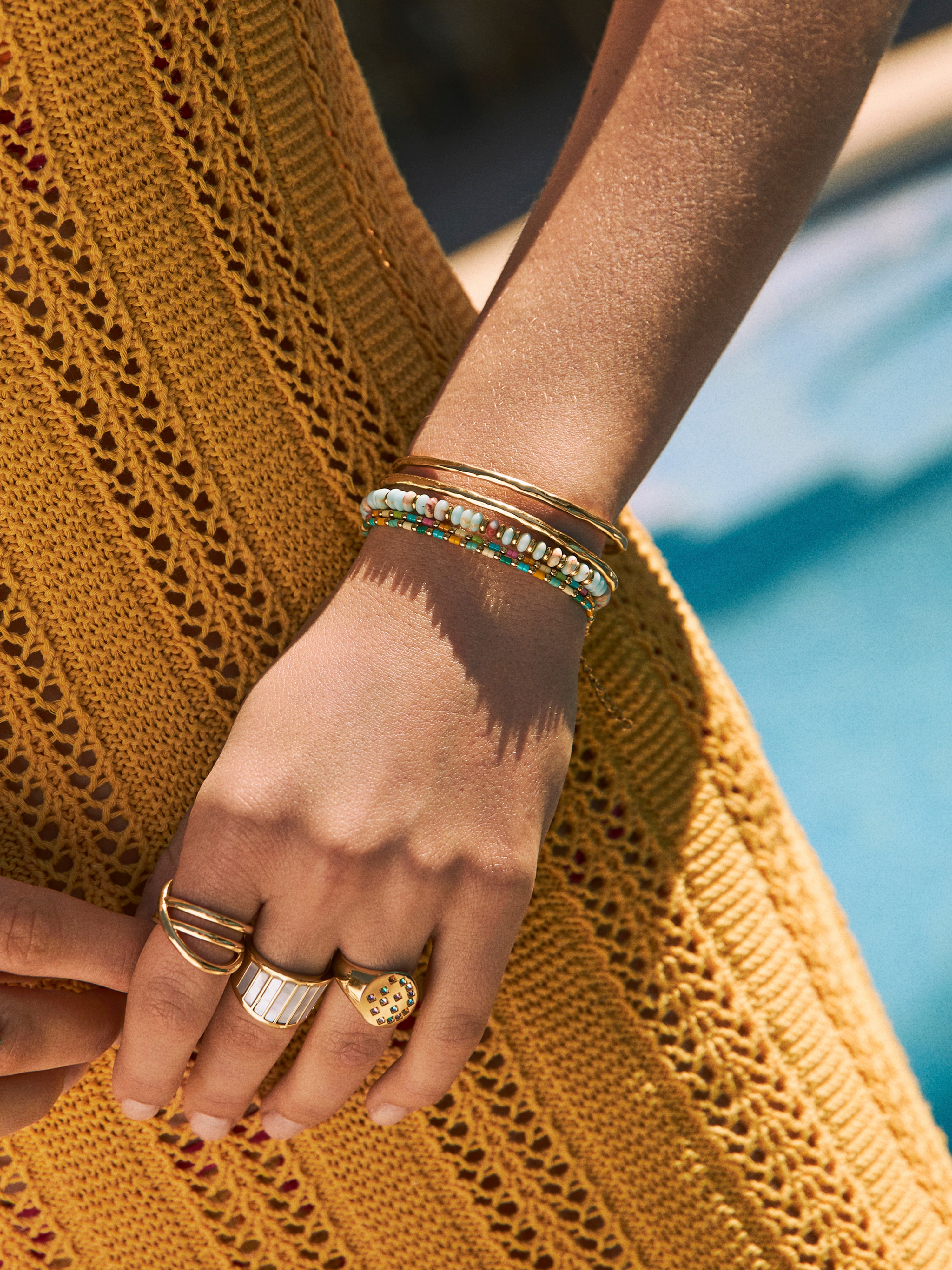 Sweet Colors Stainless Steel Gold Bracelet